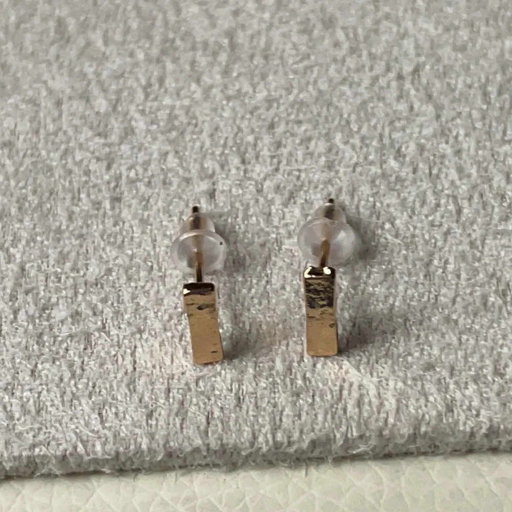 Tiny Gold Bar Earrings